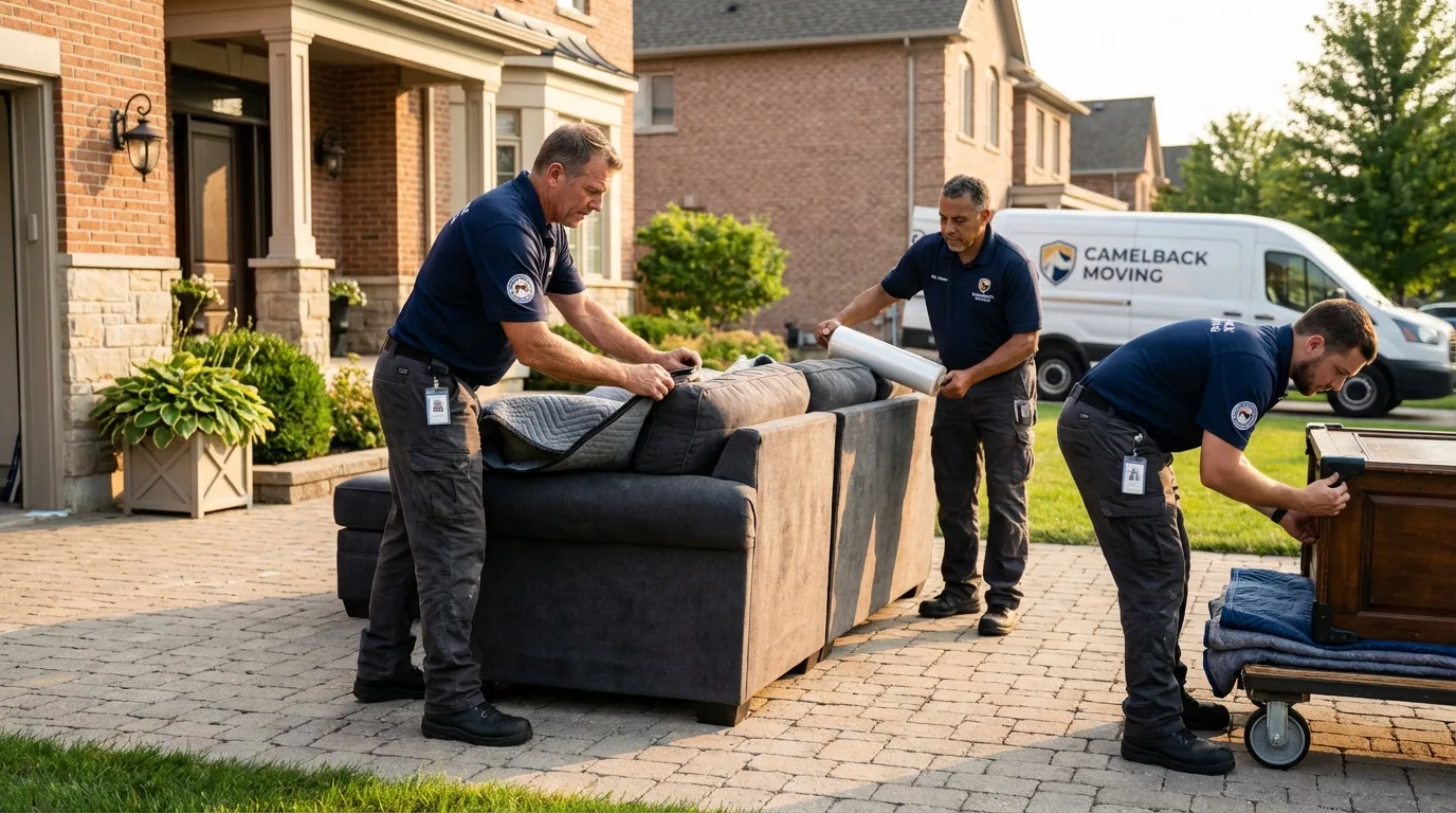 Large estate moving crew wrapping furniture in Clinton, KY